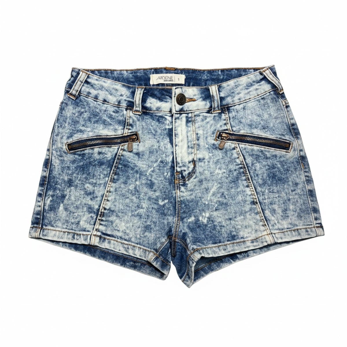 Ardene Vintage-Inspired Acid Wash Moto Denim Shorts