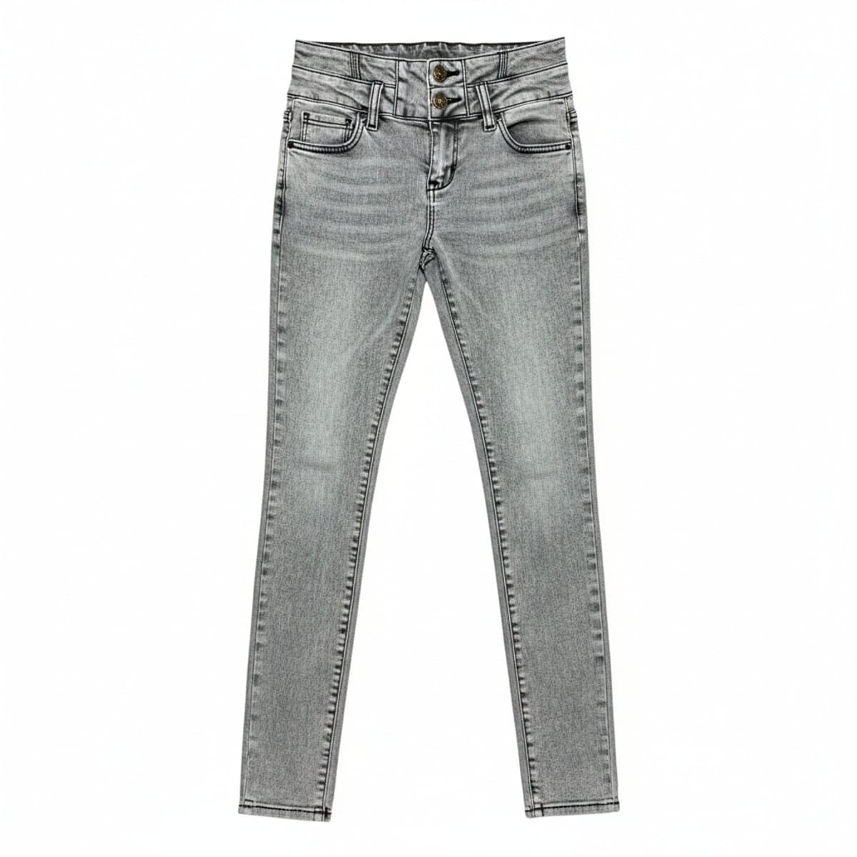 Vintage-Inspired High-Waisted Acid Wash Skinny Jeans