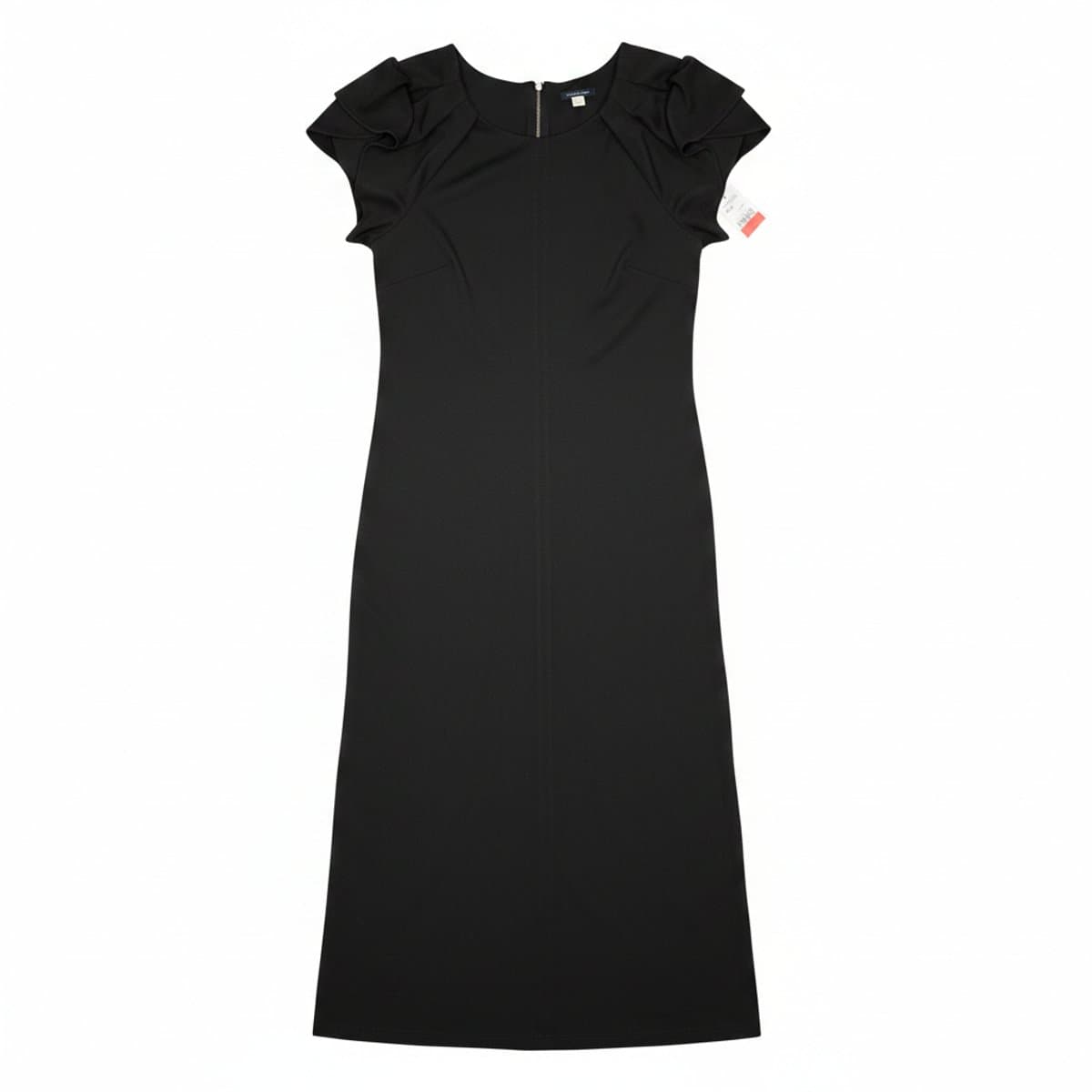 Women's Tommy Hilfiger black sheath dress with flutter sleeves, minimalist aesthetic, available at handpicked306 boutique in Carlyle SK.