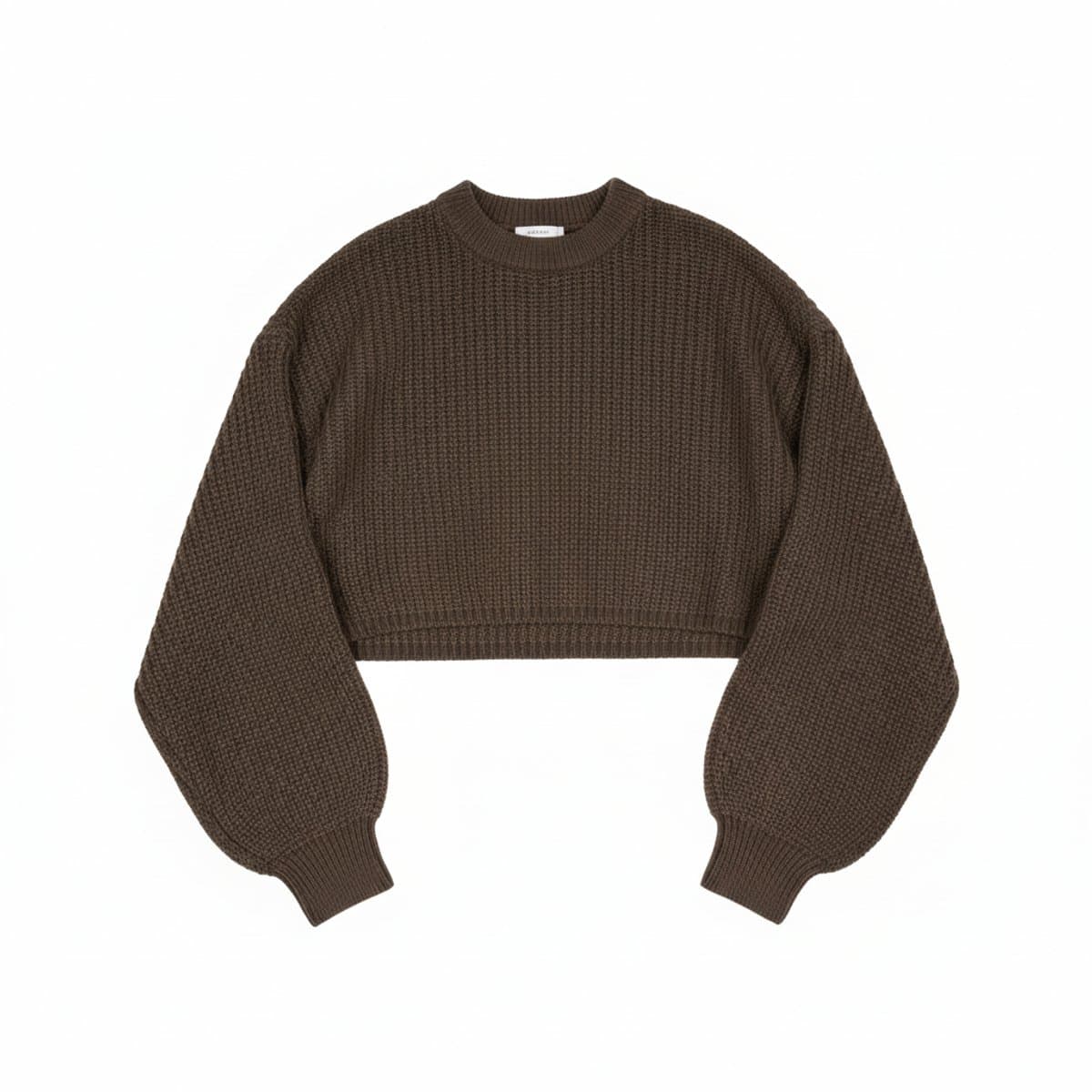 Olive Green Chunky Knit Cropped Sweater | Handpicked306