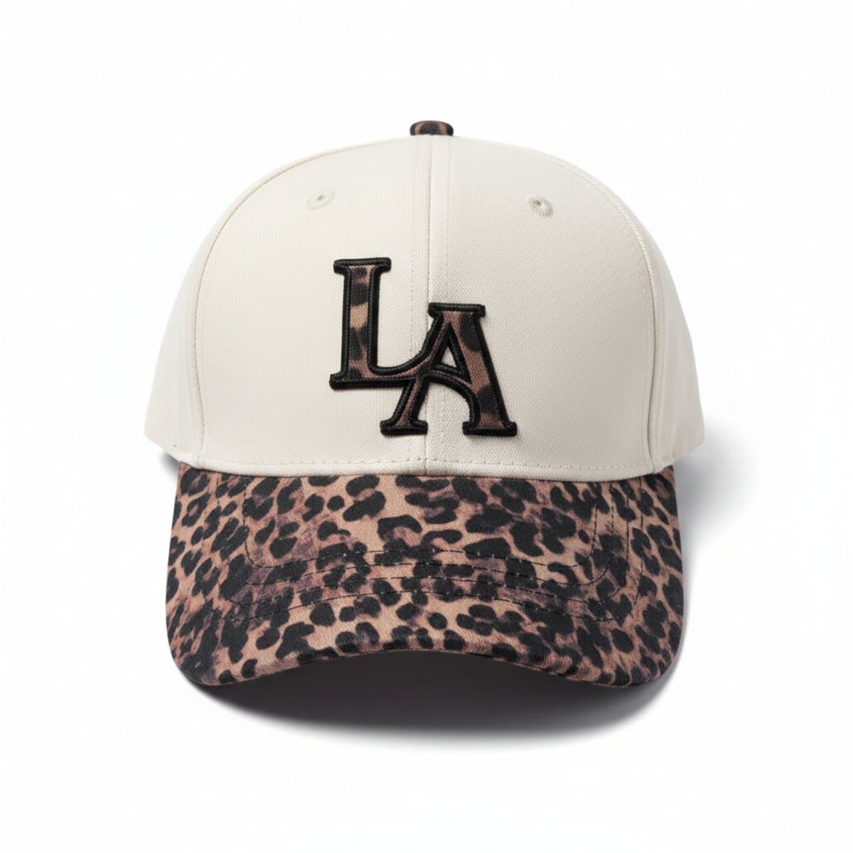 LA Leopard Print Contrast Baseball Cap
