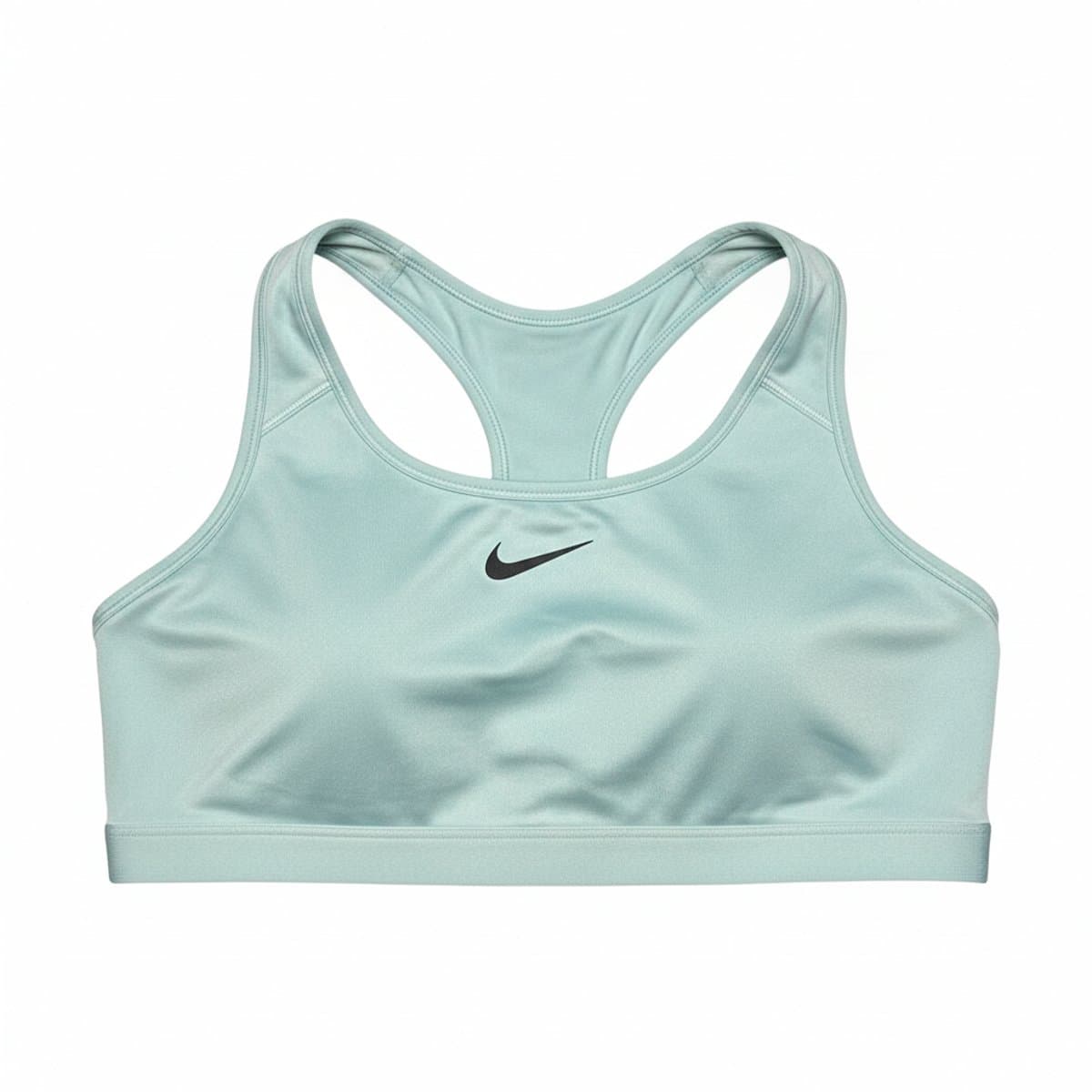 Nike Essential Swoosh Racerback Sports Bra in Pale Blue