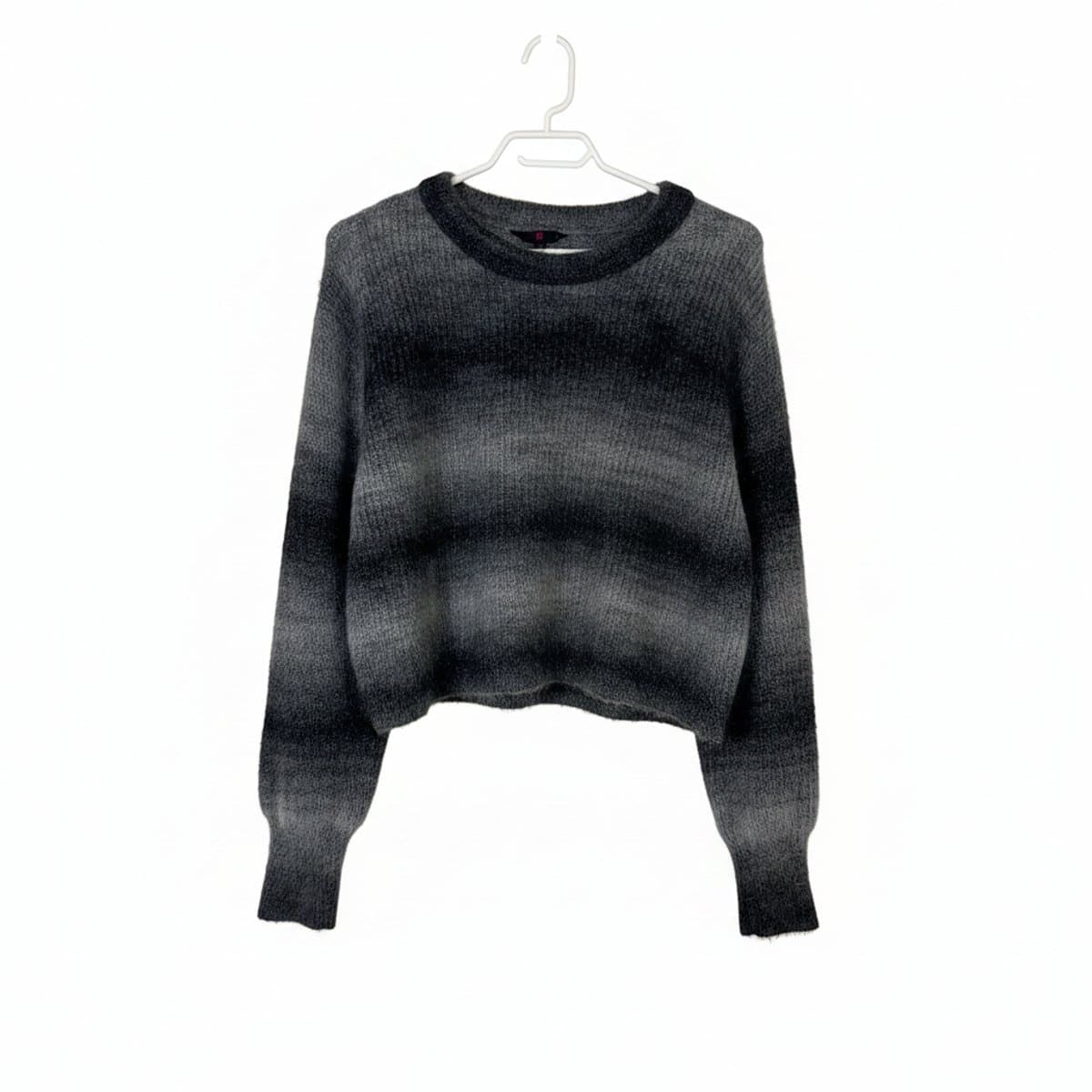 H&M Metallic Grey Ombré Fuzzy Knit Sweater