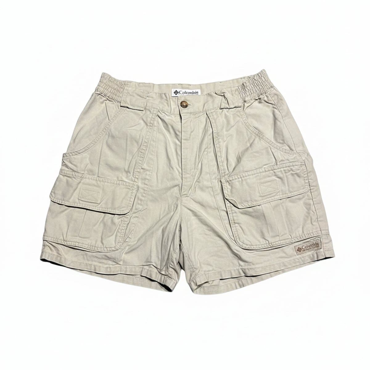 Vintage Columbia Beige Utility Cargo Shorts