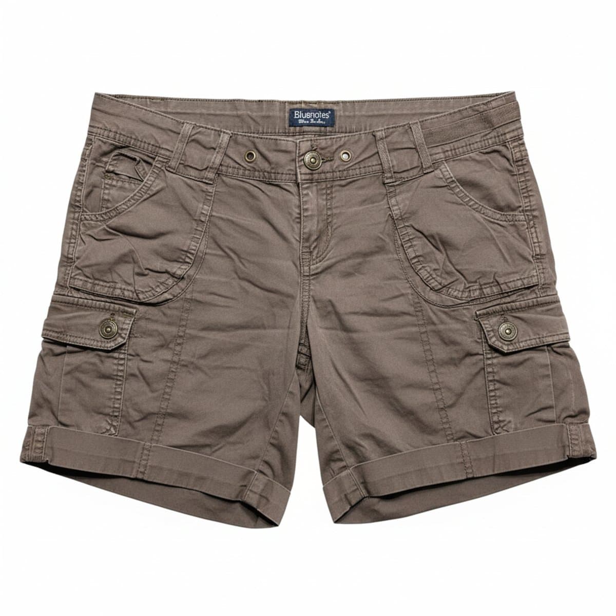 Womens Bluenotes utility cuffed shorts in earthy taupe color, relaxed fit, available at handpicked306 boutique.