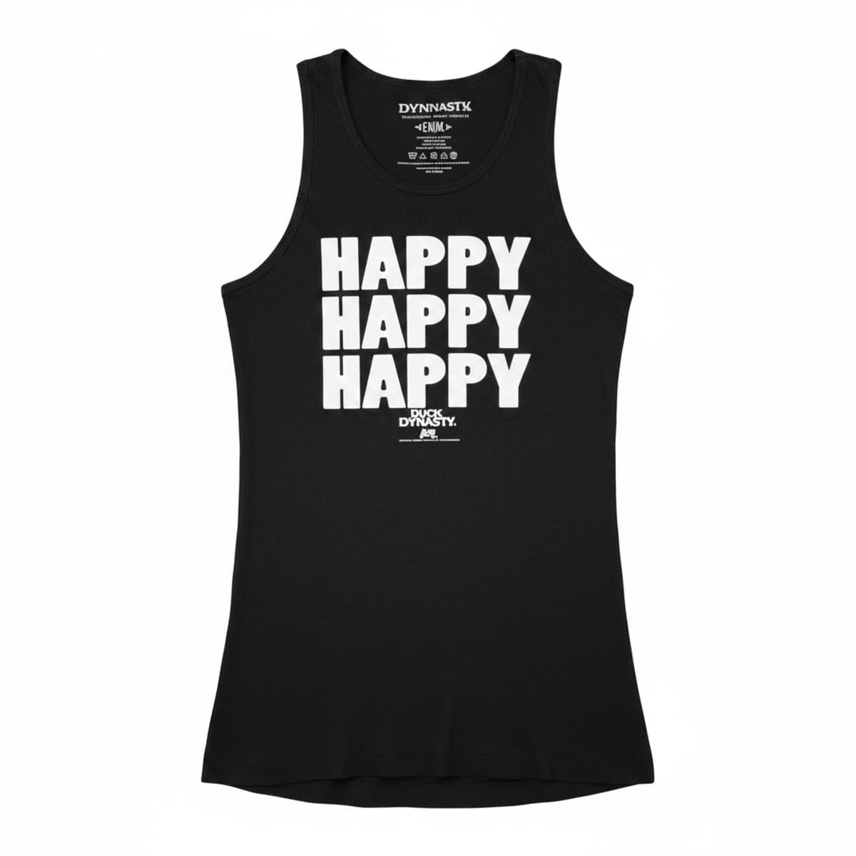Vintage Duck Dynasty 'Happy Happy Happy' Graphic Ribbed Tank