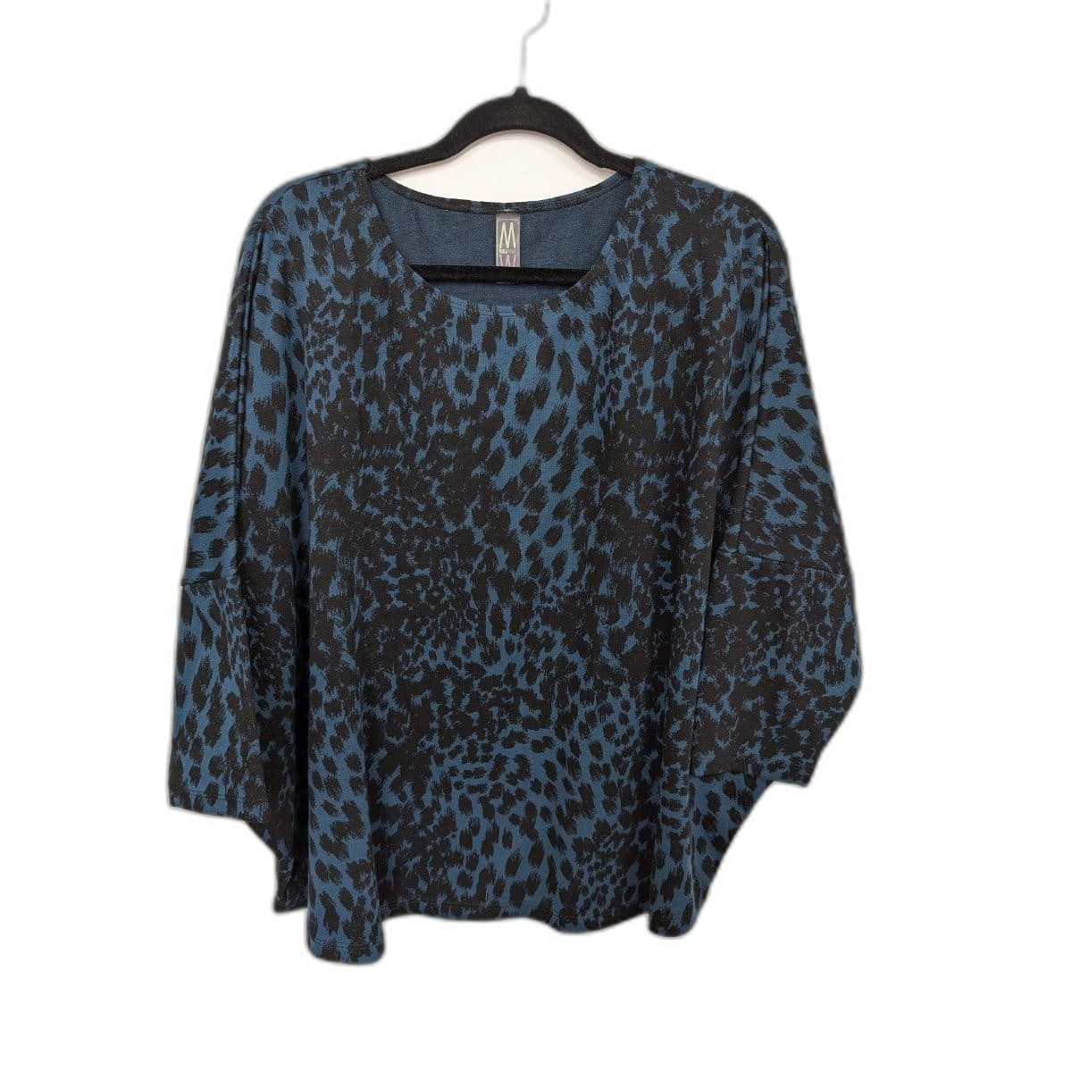 Blue Leopard Print Top