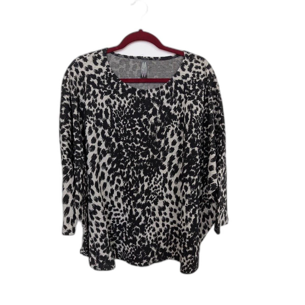 Grey Leopard Print Top