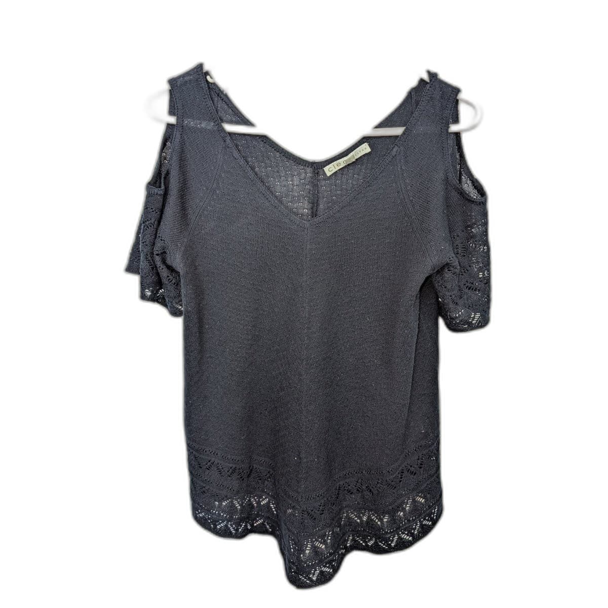 Elegant Navy Blue Lace Trim Tank Top